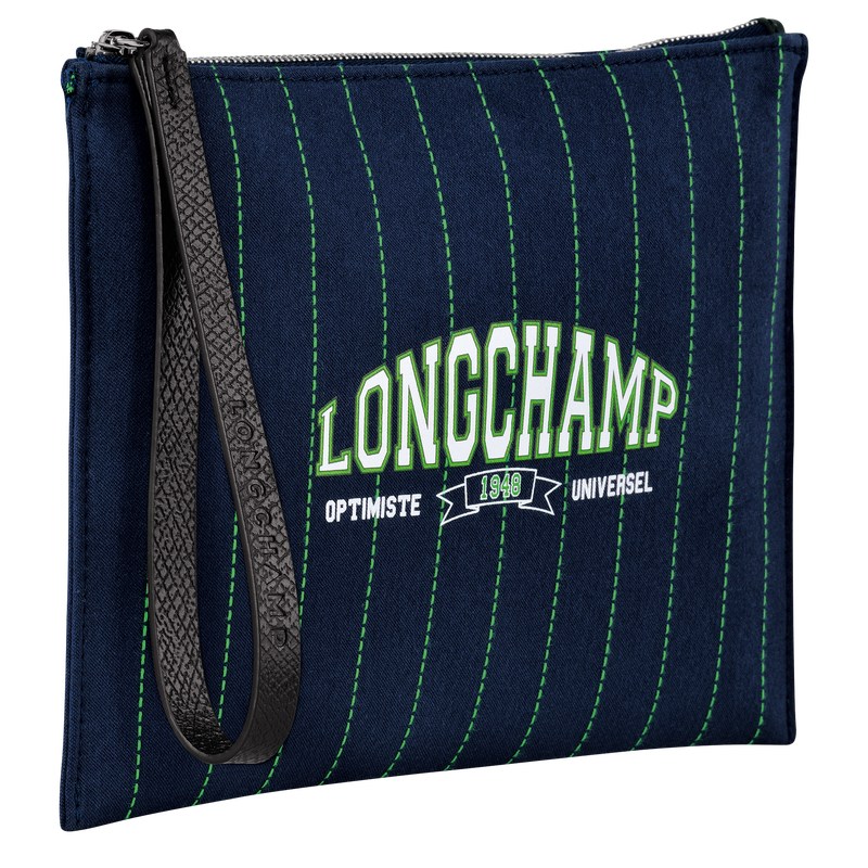 Longchamp Essential Pouch - Canvas Pouches & Cases Navy | FA93-I5ET