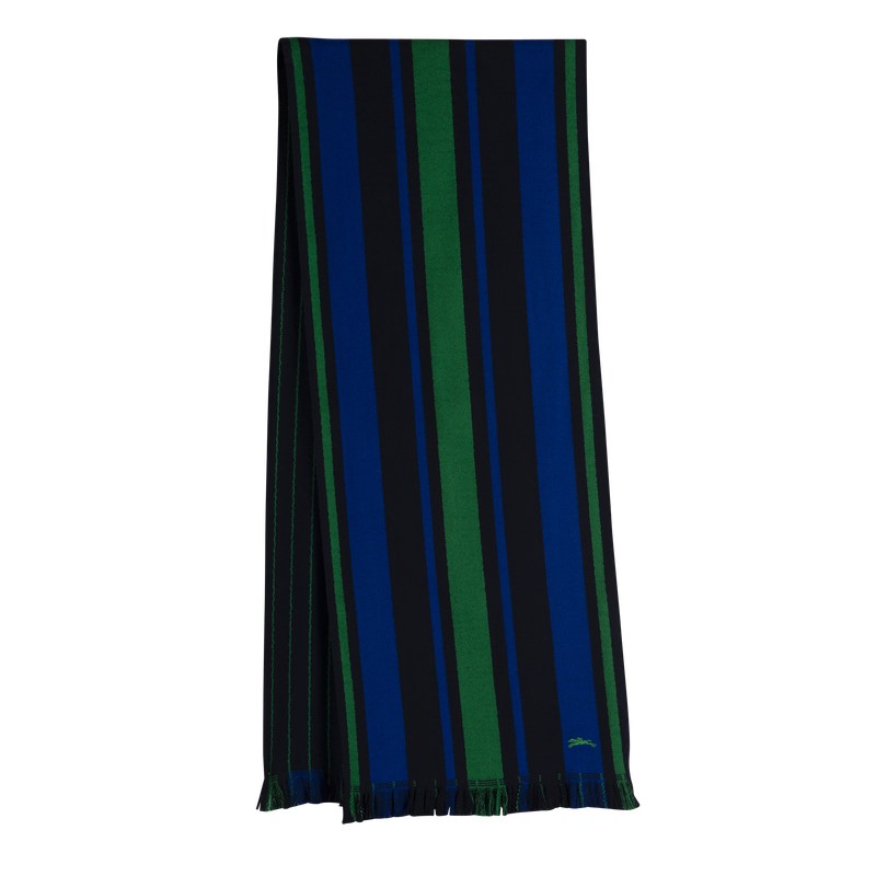 Longchamp Essential University Scarf - OTHER Silk Scarves Navy | ZL87-P9BS