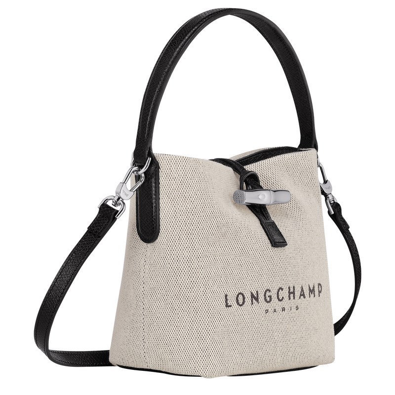 Longchamp Essential XS Bucket bag - Canvas Crossbody bags Ecru | YK47-B8DH