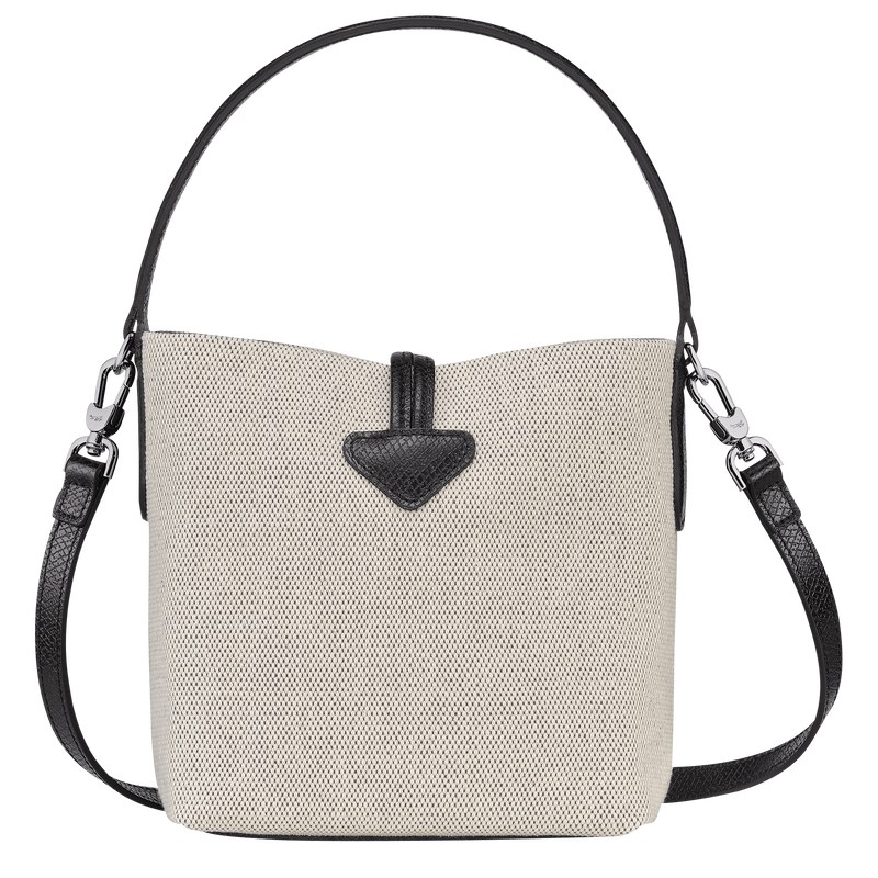 Longchamp Essential XS Bucket bag - Canvas Crossbody bags Ecru | YK47-B8DH