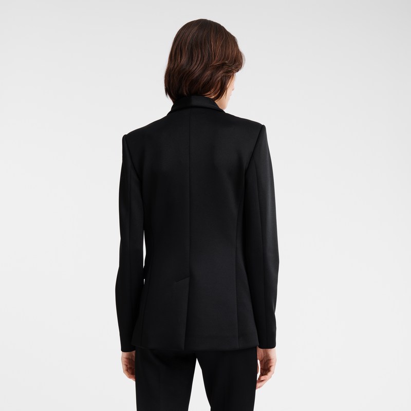 Longchamp Fitted jacket - Jersey Coats & Jackets Black | RC35-B4RQ