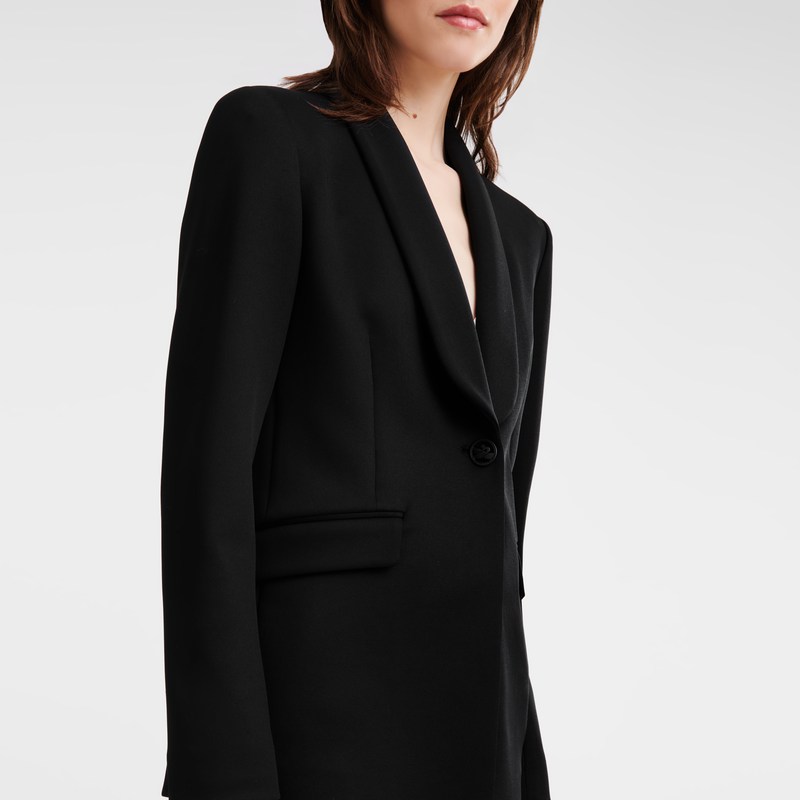 Longchamp Fitted jacket - Jersey Coats & Jackets Black | RC35-B4RQ