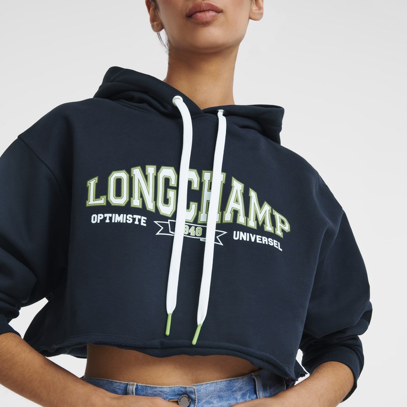 Longchamp Hoodie - Jersey Tops & Blouses Navy | RQ01-Q8LT