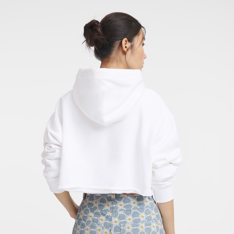 Longchamp Hoodie - Jersey Tops & Blouses White | XF11-W4AU