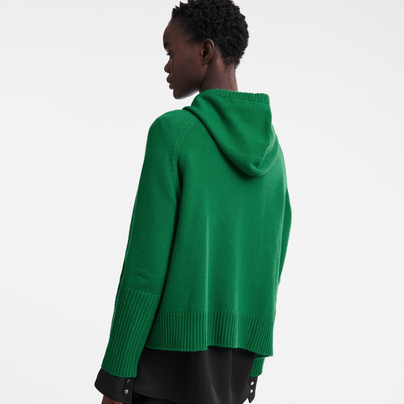 Longchamp Hoodie jumper - Knit Tops & Blouses Green | BC05-Q7QF