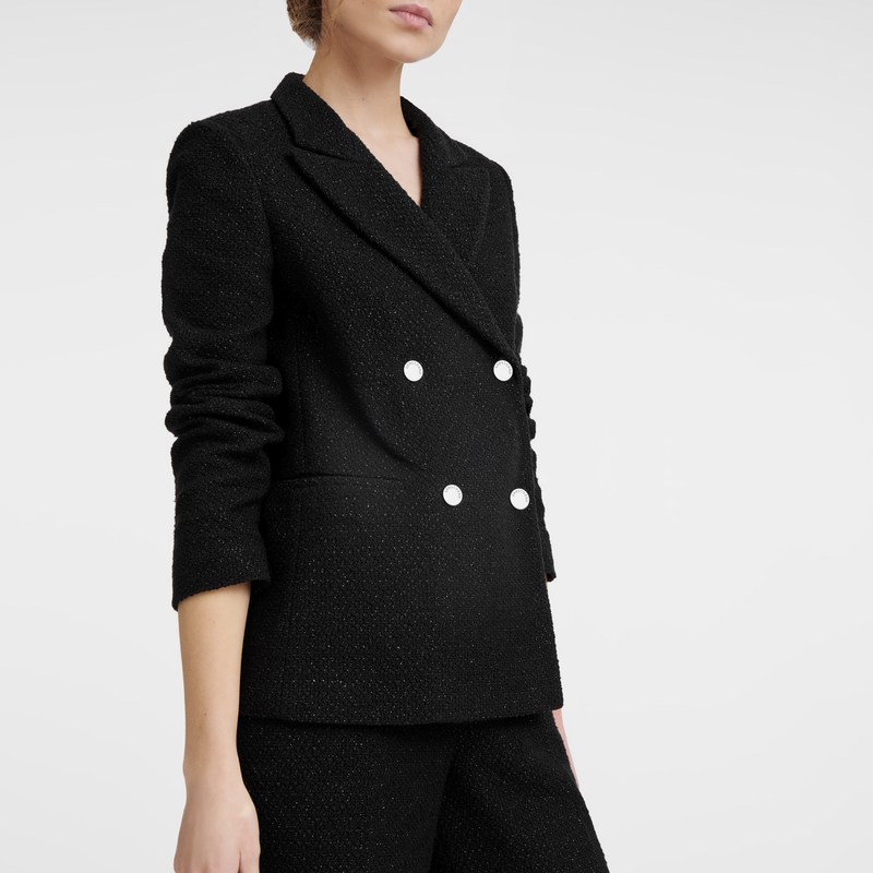 Longchamp Jacket - Bouclé Coats & Jackets Black | MZ92-P4WB