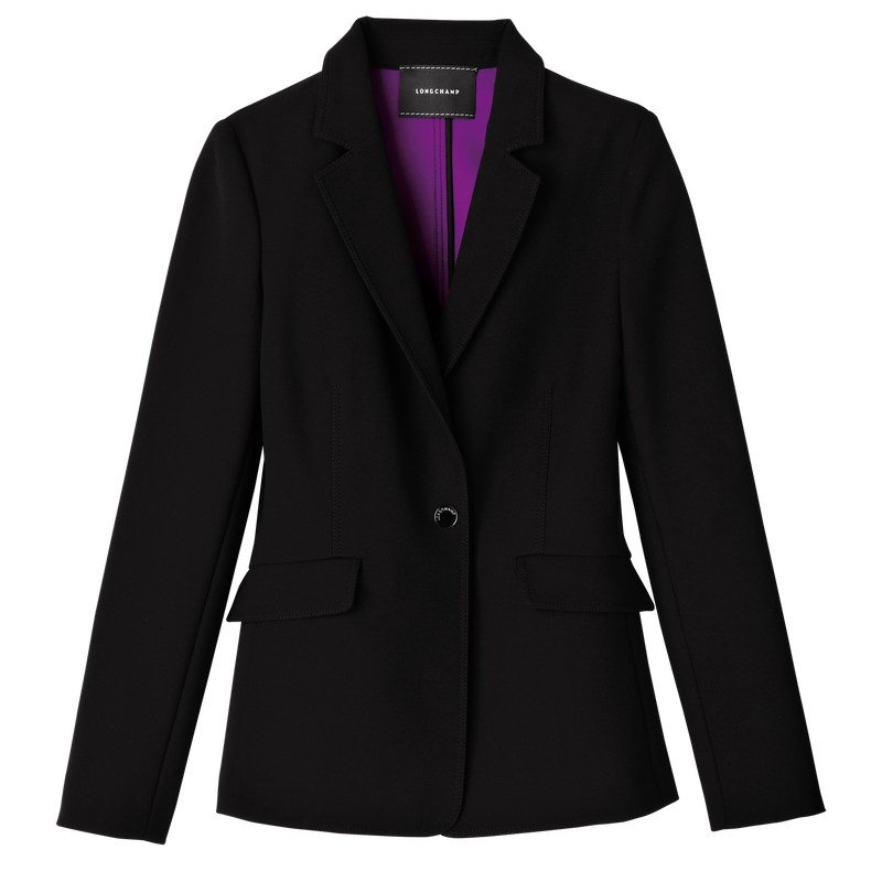 Longchamp Jacket - Double faced Coats & Jackets Black | QJ84-Z2UV