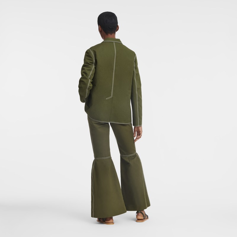 Longchamp Jacket - Gabardine Coats & Jackets Khaki | RJ42-E8AY