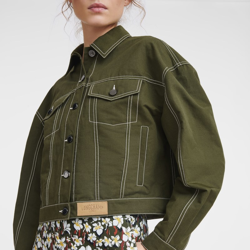 Longchamp Jacket - Gabardine Coats & Jackets Khaki | NG90-M5ZM