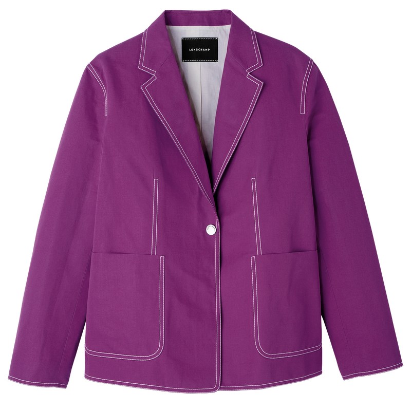 Longchamp Jacket - Gabardine Coats & Jackets Violet | OC29-G9ZR