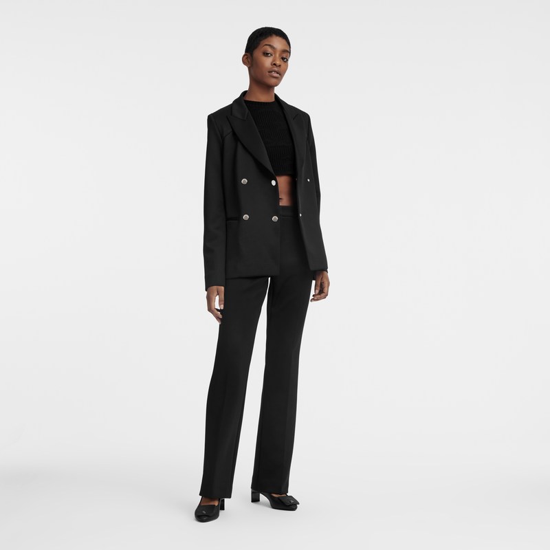 Longchamp Jacket - Jersey Coats & Jackets Black | IL61-P6SL