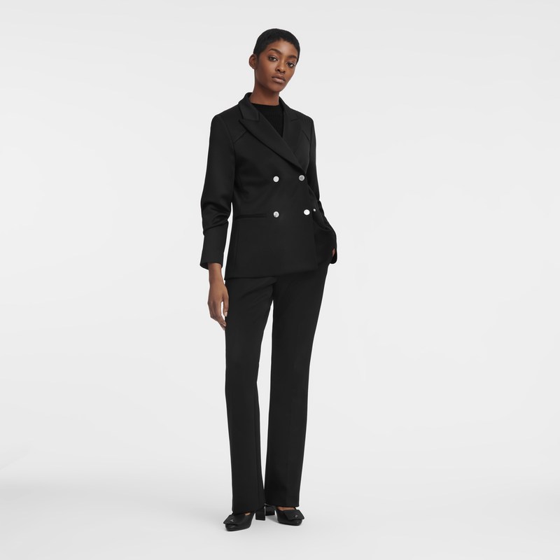 Longchamp Jacket - Jersey Coats & Jackets Black | IL61-P6SL