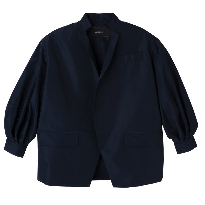 Longchamp Kimono jacket - Technical taffeta Coats & Jackets Navy | OE47-Z8WA