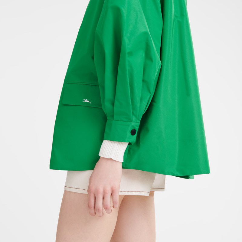 Longchamp Kimono jacket - Technical taffeta Coats & Jackets Green | PY73-Y4QH