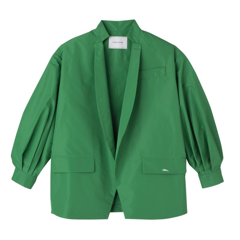 Longchamp Kimono jacket - Technical taffeta Coats & Jackets Green | PY73-Y4QH