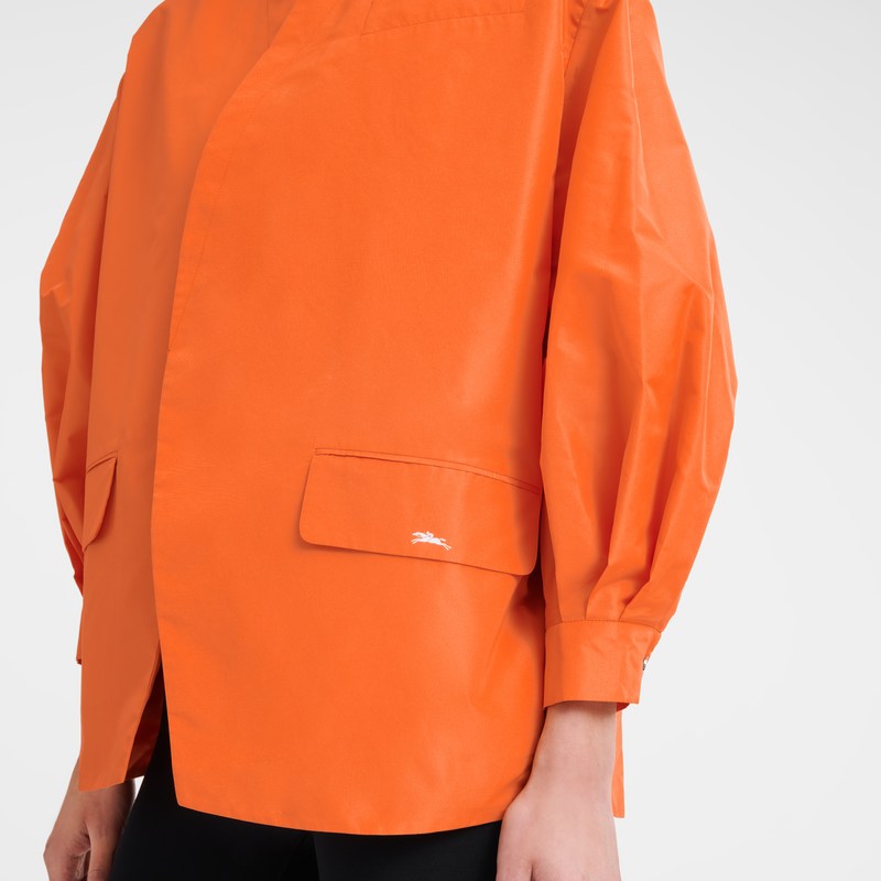 Longchamp Kimono jacket - Technical taffeta Coats & Jackets Orange | DS97-Z4PT