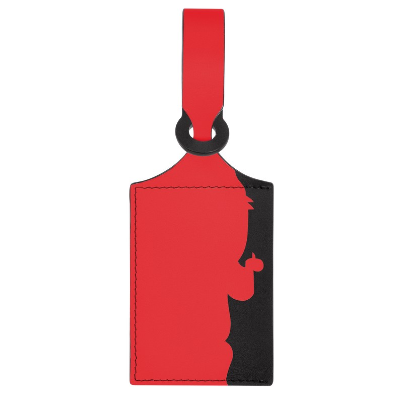 Longchamp LGP Travel Luggage tag - Leather Travel accessories Red/Navy | DV52-G6RN