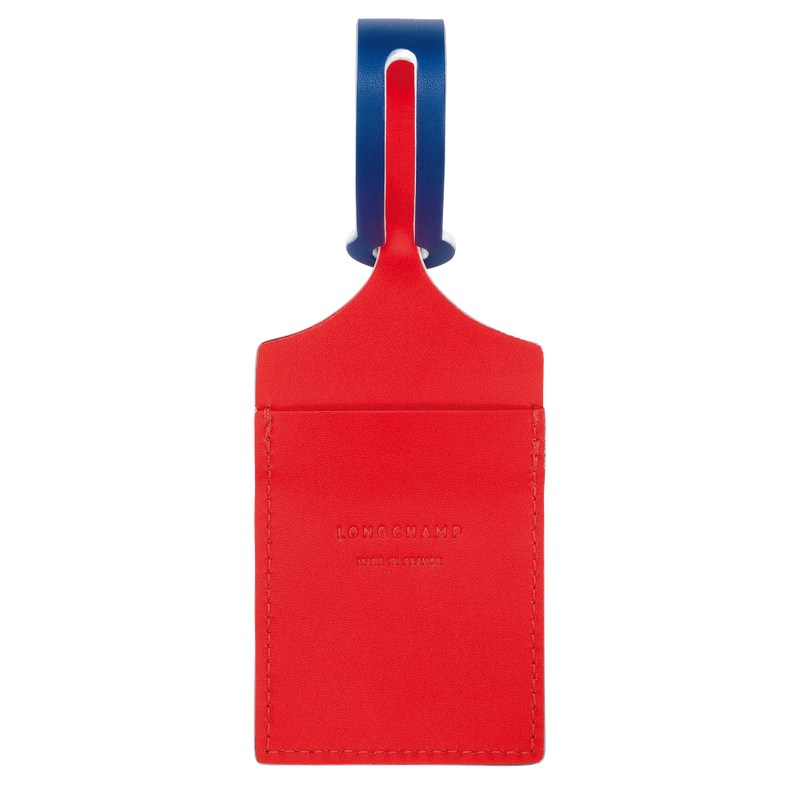 Longchamp LGP Travel Luggage tag - Leather Travel accessories Red/Navy | UV21-J2VR