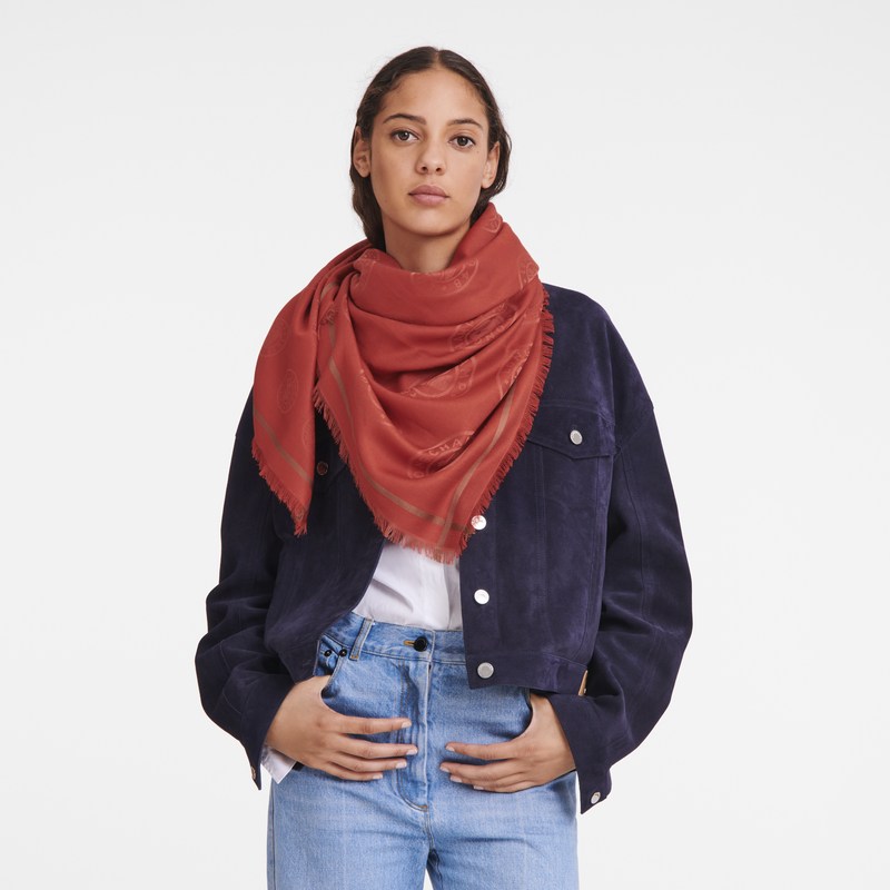 Longchamp La Médaille Longchamp Shawl - OTHER Stoles Tomato | UF74-P7FD