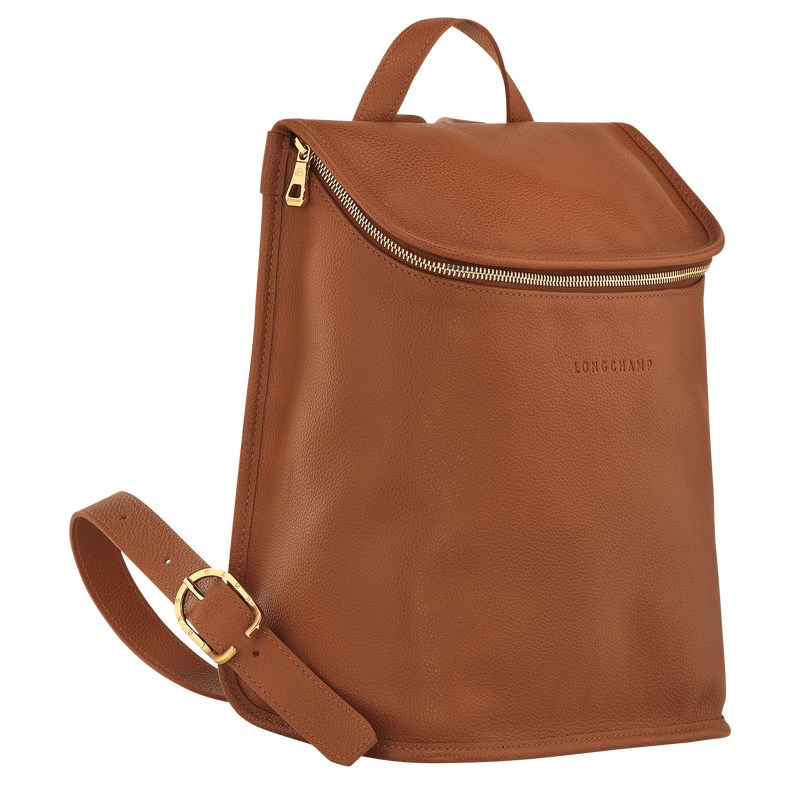 Longchamp Le Foulonné Backpack - Leather Backpacks Caramel | VJ79-Q3XZ