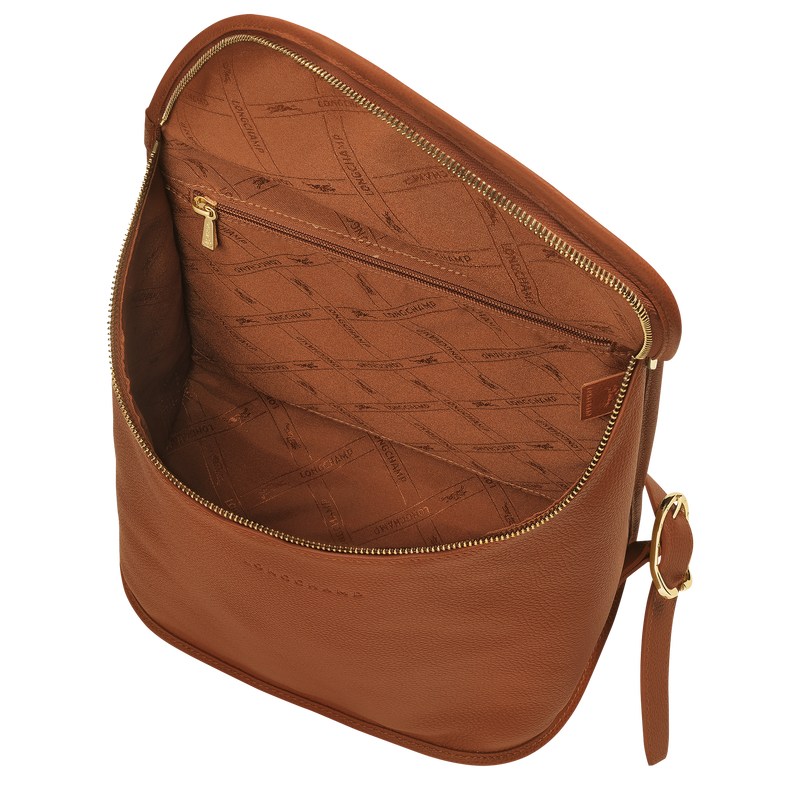 Longchamp Le Foulonné Backpack - Leather Backpacks Caramel | VJ79-Q3XZ