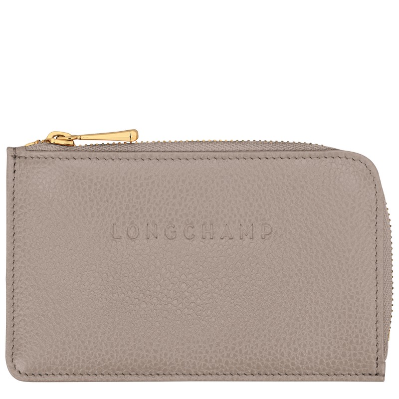 Longchamp Le Foulonné Card holder - Leather Cardholders & Coin purses Turtledove | RL11-J0HS