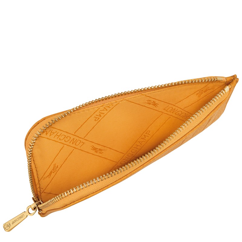 Longchamp Le Foulonné Card holder - Leather Cardholders & Coin purses Apricot | DC14-H1FH