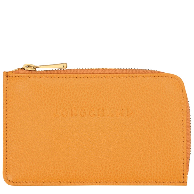 Longchamp Le Foulonné Card holder - Leather Cardholders & Coin purses Apricot | DC14-H1FH