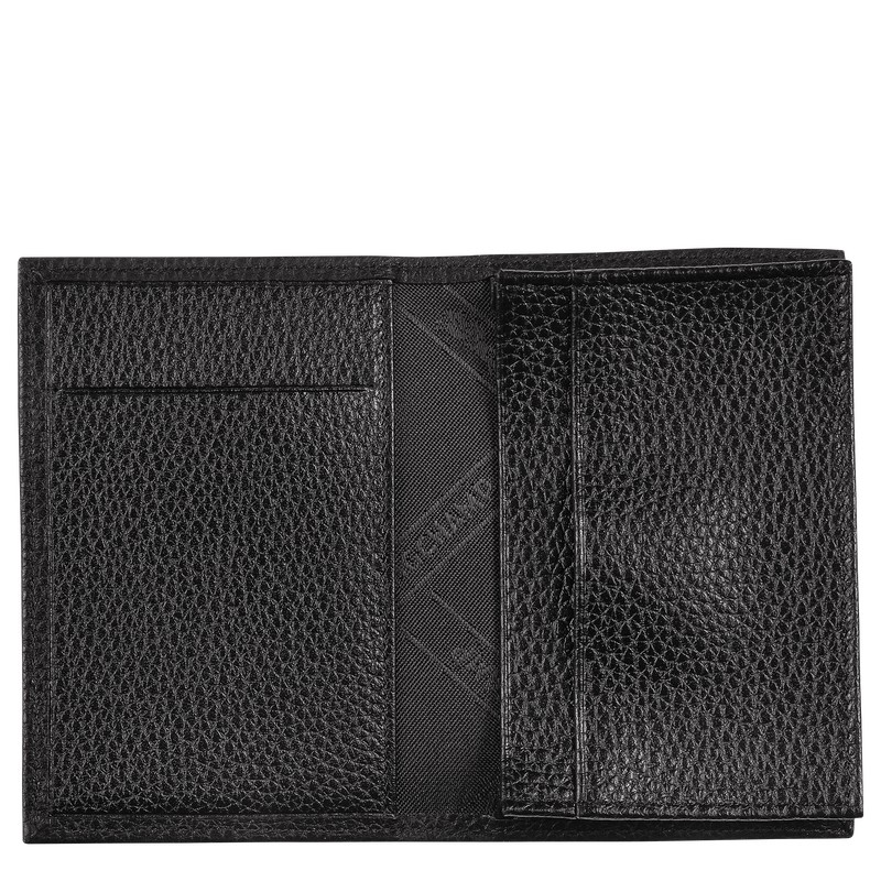 Longchamp Le Foulonné Card holder - Leather Cardholders & Coin purses Black | RH14-P5OH