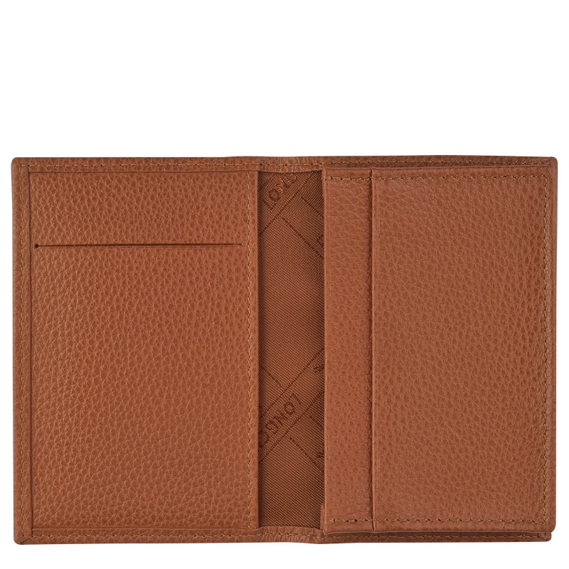 Longchamp Le Foulonné Card holder - Leather Cardholders & Coin purses Caramel | TO26-P9RO