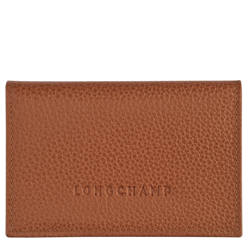 Longchamp Le Foulonné Card holder - Leather Cardholders & Coin purses Caramel | TO26-P9RO