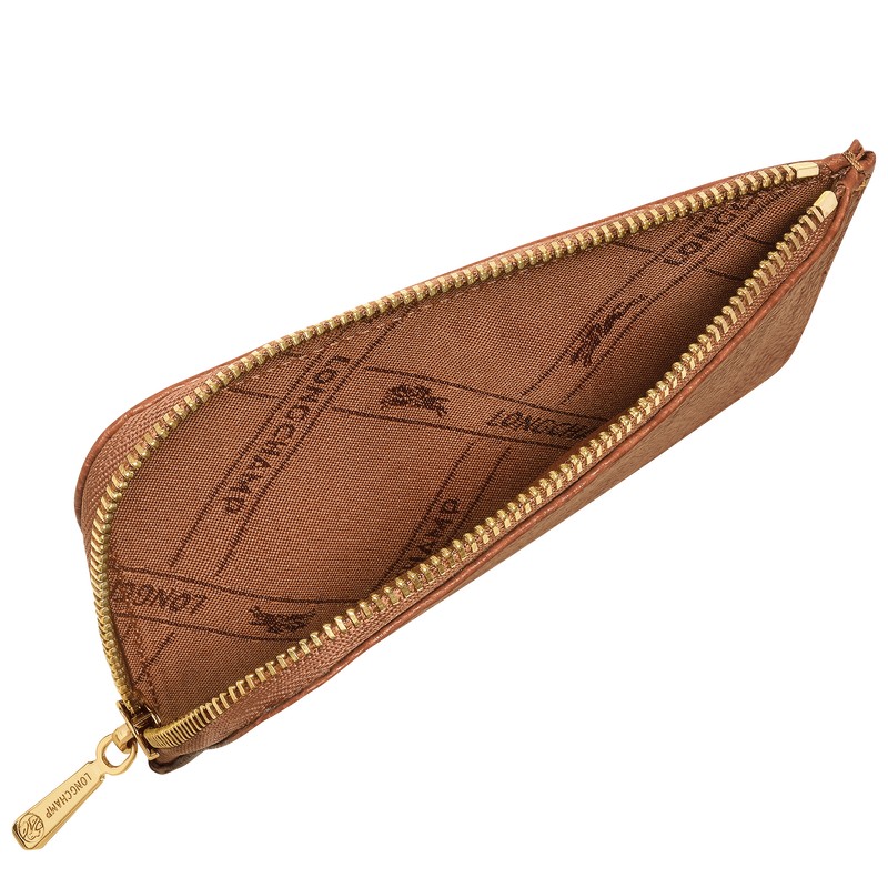 Longchamp Le Foulonné Card holder - Leather Cardholders & Coin purses Caramel | XS42-J8IO