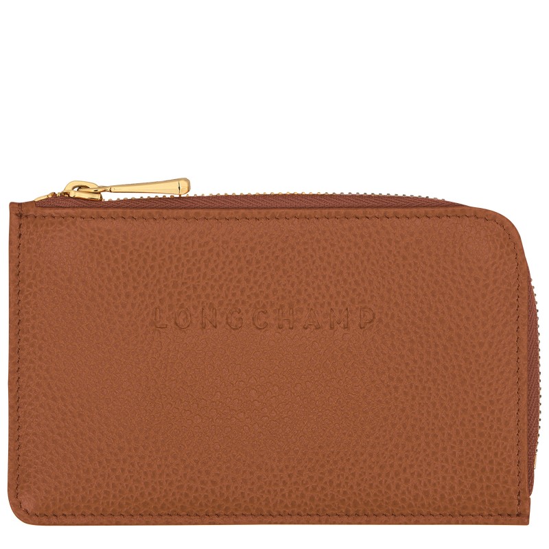 Longchamp Le Foulonné Card holder - Leather Cardholders & Coin purses Caramel | XS42-J8IO