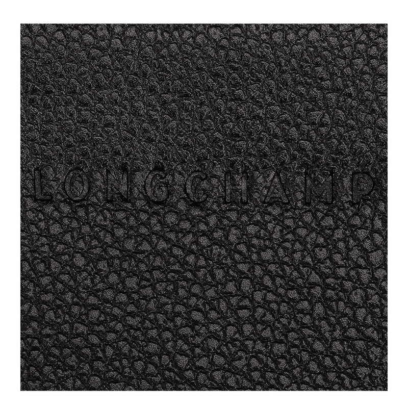 Longchamp Le Foulonné Card holder - Leather Cardholders & Coin purses Black | LL82-H8XM