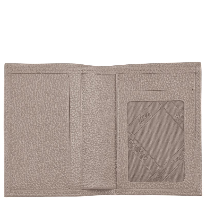 Longchamp Le Foulonné Card holder - Leather Cardholders & Coin purses Turtledove | NF17-P0RL