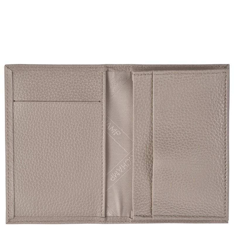 Longchamp Le Foulonné Card holder - Leather Cardholders & Coin purses Turtledove | VX19-Y7IA