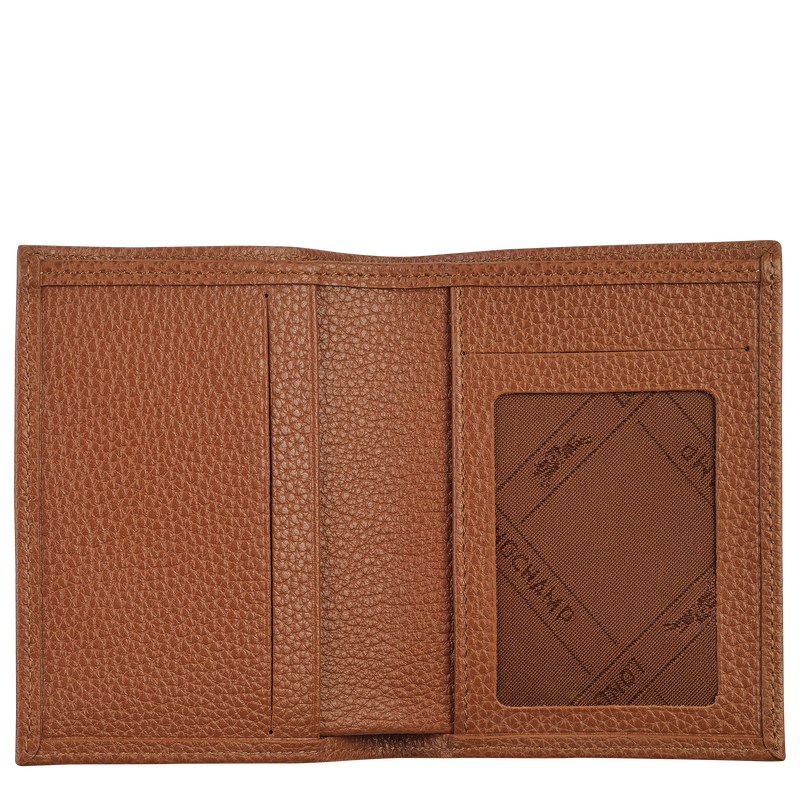 Longchamp Le Foulonné Card holder - Leather Cardholders & Coin purses Caramel | AI21-L7EC