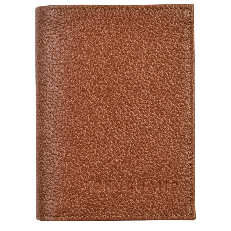 Longchamp Le Foulonné Card holder - Leather Cardholders & Coin purses Caramel | AI21-L7EC