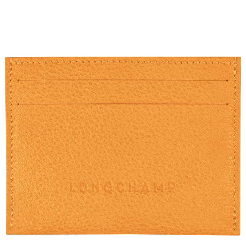 Longchamp Le Foulonné Cardholder - Leather Cardholders & Coin purses Apricot | WX34-W1MM