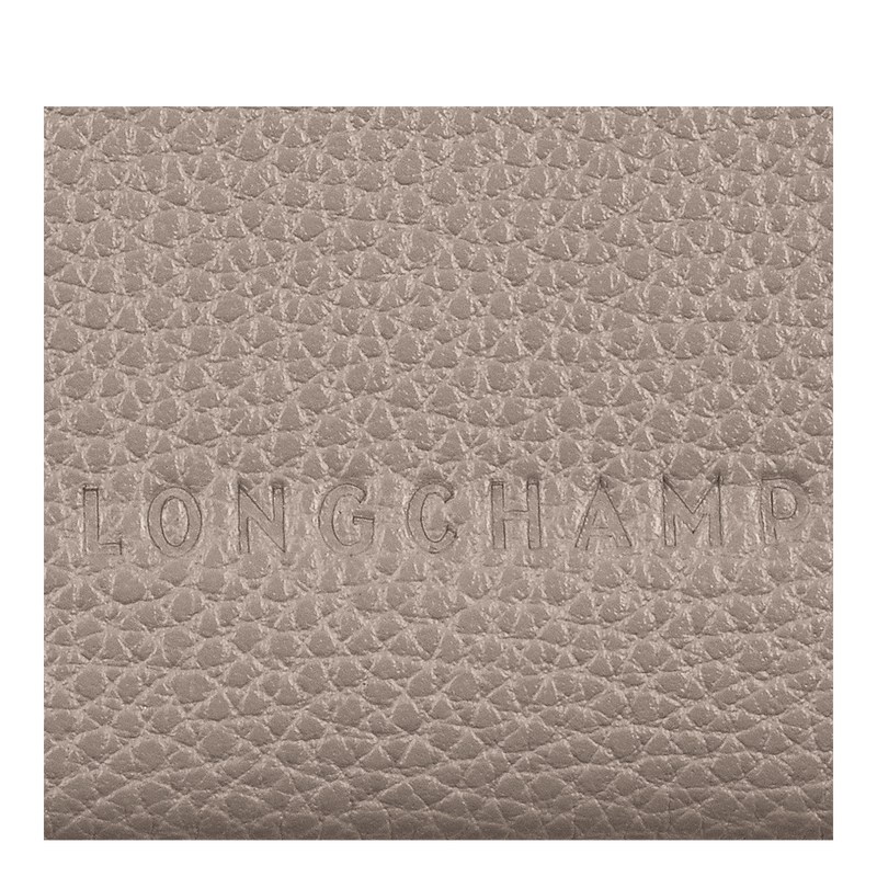 Longchamp Le Foulonné Cardholder - Leather Cardholders & Coin purses Turtledove | GY52-C2XW