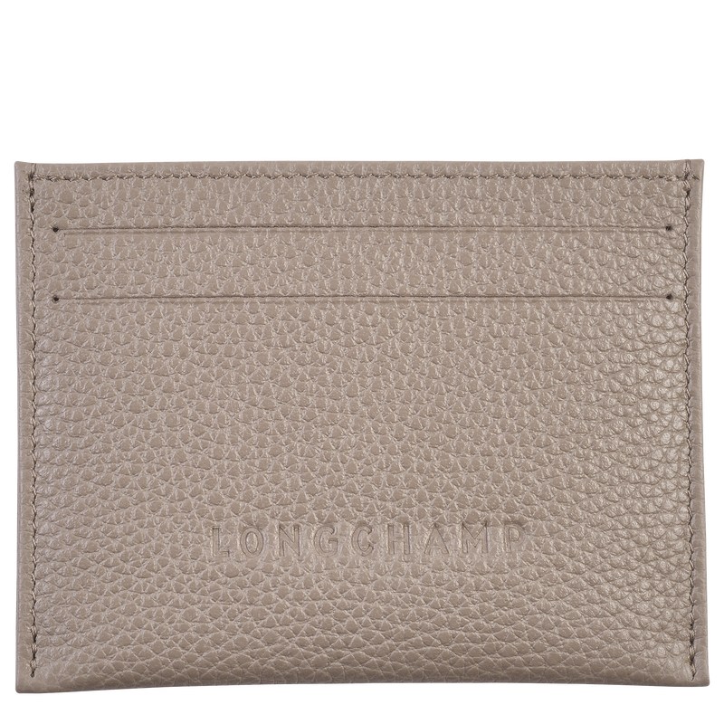 Longchamp Le Foulonné Cardholder - Leather Cardholders & Coin purses Turtledove | GY52-C2XW