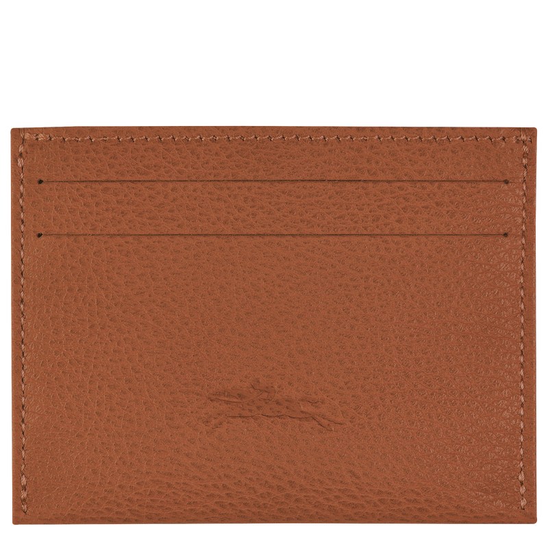 Longchamp Le Foulonné Cardholder - Leather Cardholders & Coin purses Caramel | OS48-N1GQ