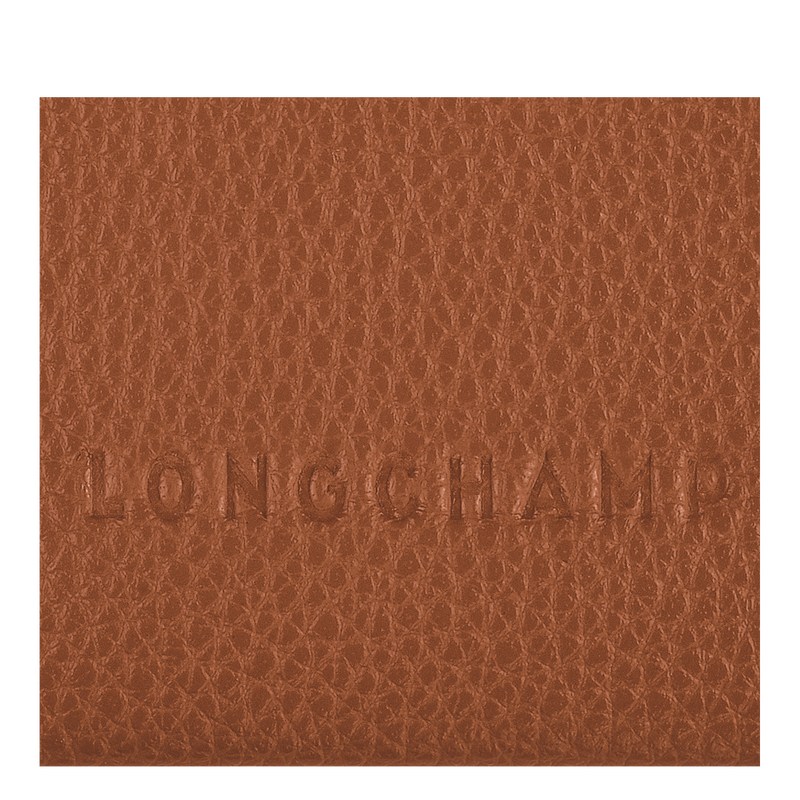 Longchamp Le Foulonné Cardholder - Leather Cardholders & Coin purses Caramel | OS48-N1GQ