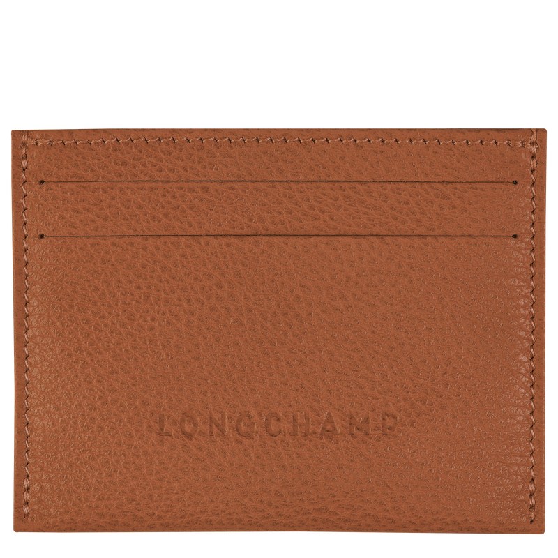 Longchamp Le Foulonné Cardholder - Leather Cardholders & Coin purses Caramel | OS48-N1GQ