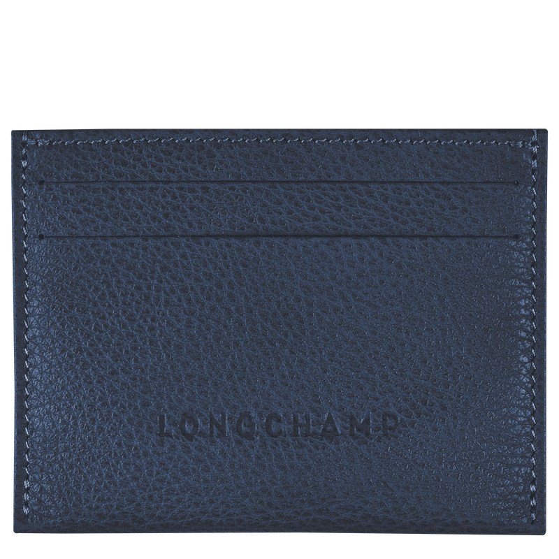 Longchamp Le Foulonné Cardholder - Leather Cardholders & Coin purses Navy | TX18-O6WS