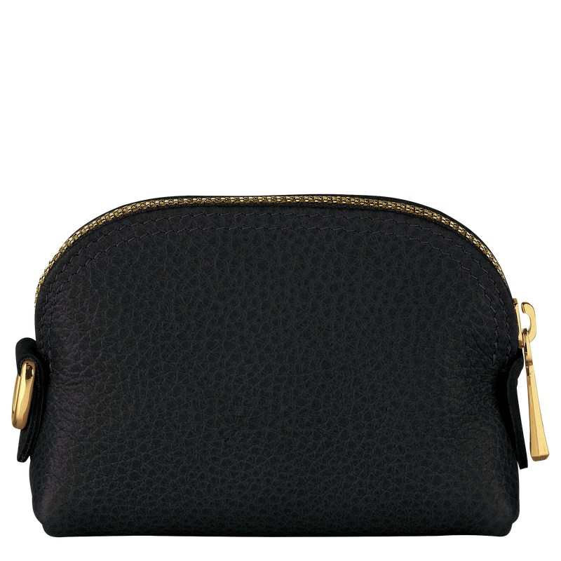 Longchamp Le Foulonné Coin purse - Leather Cardholders & Coin purses Black | EV61-I1OG