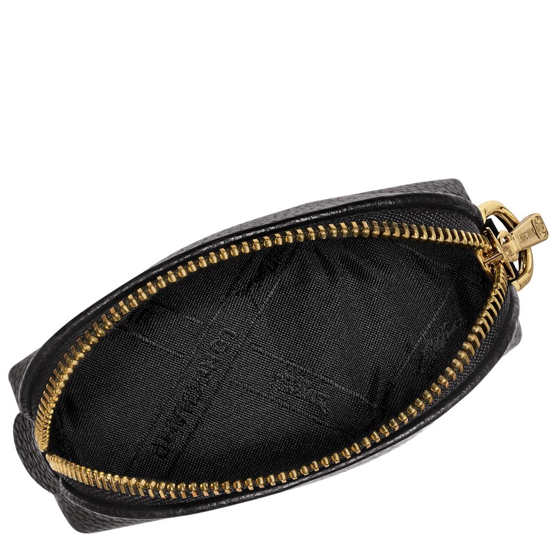 Longchamp Le Foulonné Coin purse - Leather Cardholders & Coin purses Black | EV61-I1OG