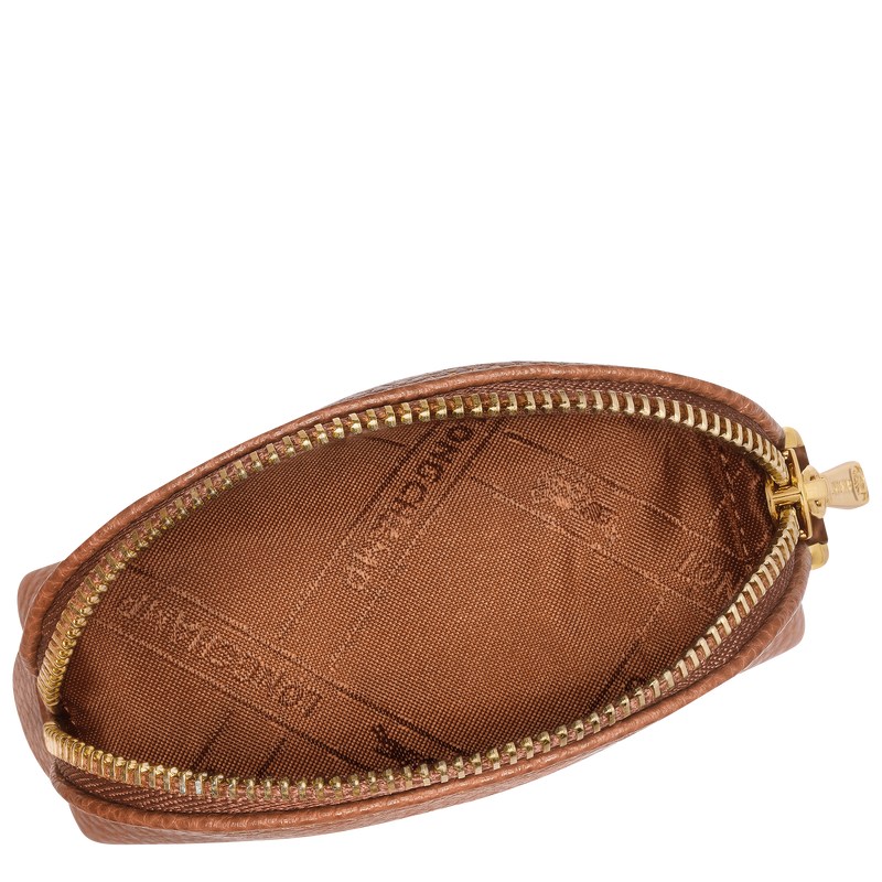 Longchamp Le Foulonné Coin purse - Leather Cardholders & Coin purses Caramel | WR41-M7VW