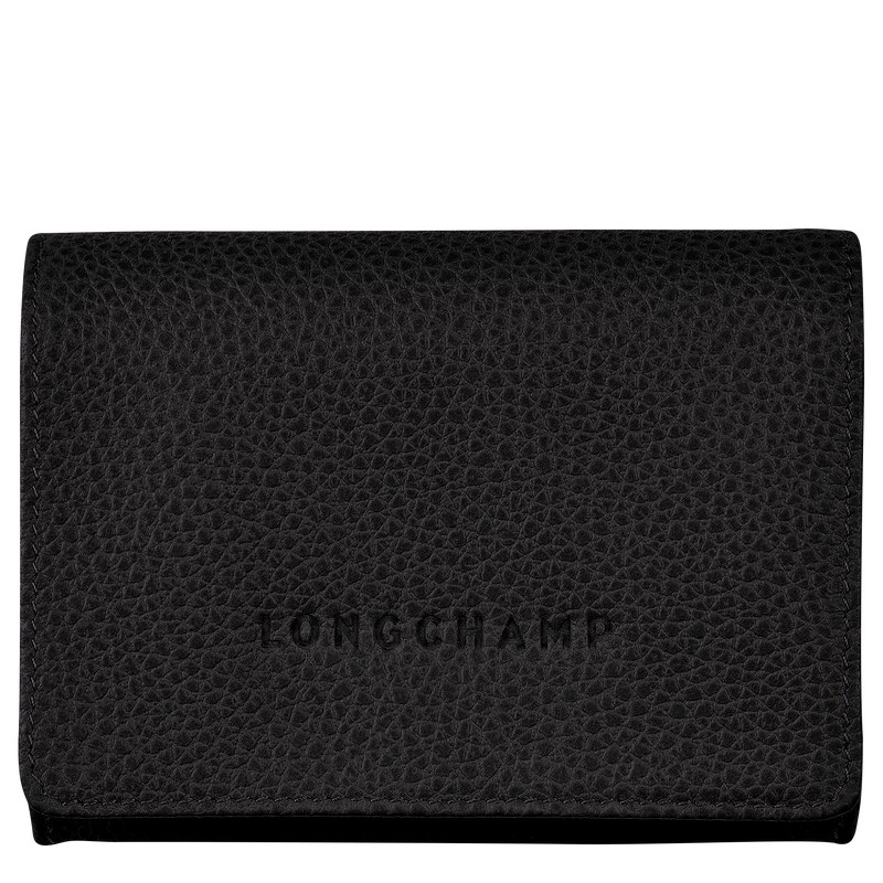 Longchamp Le Foulonné Coin purse - Leather Cardholders & Coin purses Black | PX53-N2WO