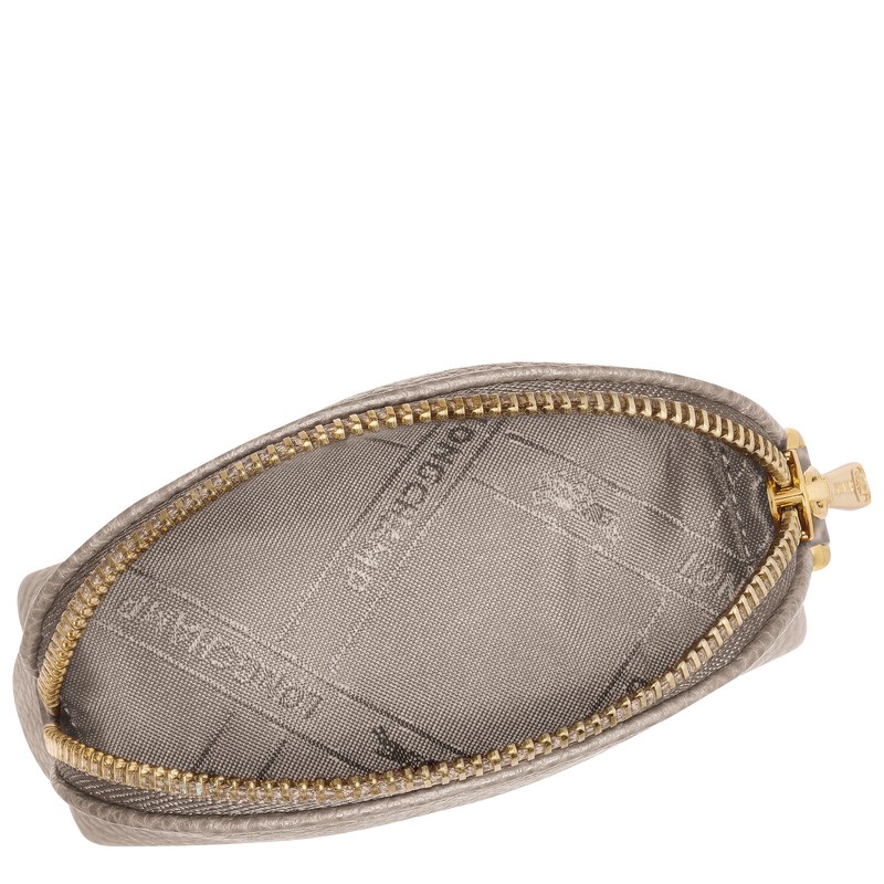 Longchamp Le Foulonné Coin purse - Leather Cardholders & Coin purses Turtledove | JX00-P4XZ